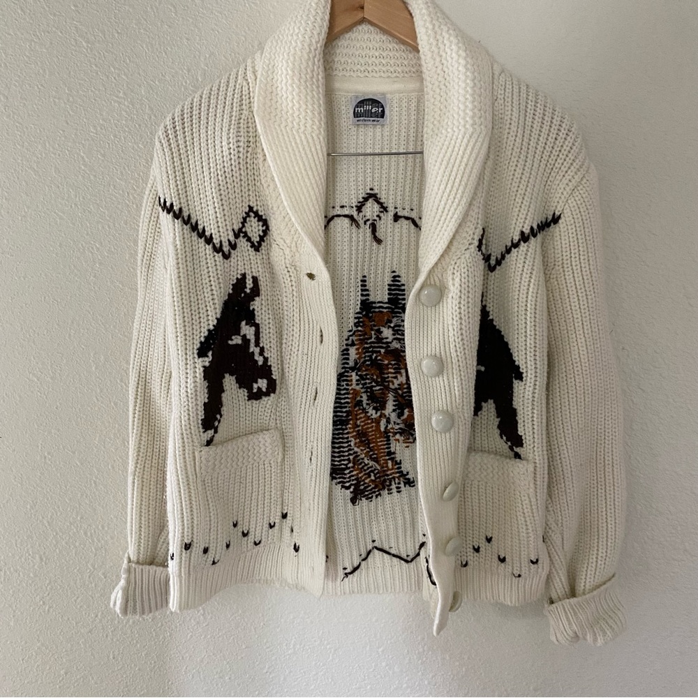 Vintage Western Wear Horse Cardigan